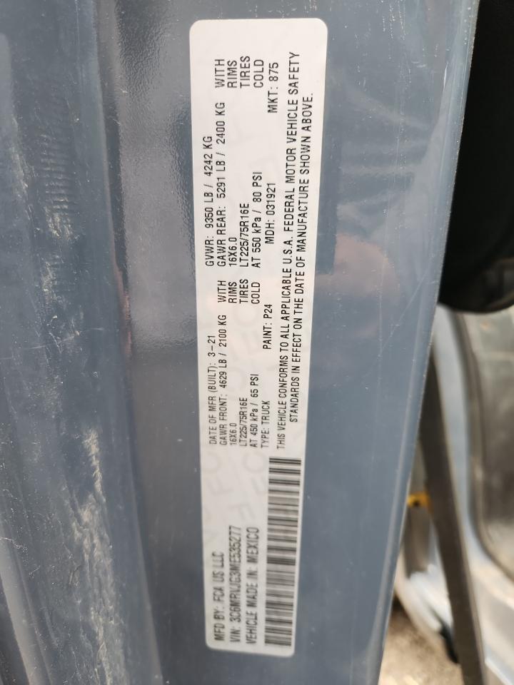 Lot #3271091145 2021 RAM PROMASTER 3500 3500 HIGH