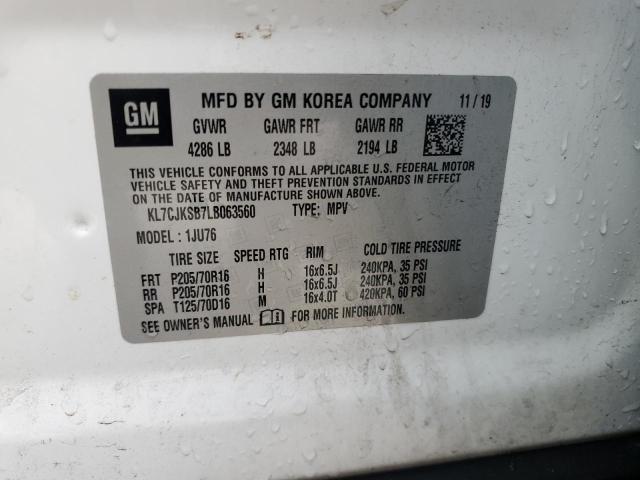 2020 CHEVROLET TRAX LS KL7CJKSB7LB063560