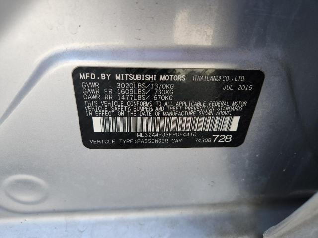 2015 MITSUBISHI MIRAGE ES ML32A4HJ3FH054416