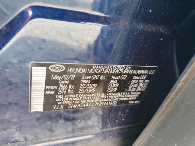 2022 HYUNDAI SANTA FE LIMITED 5NMS44AL7NH461670