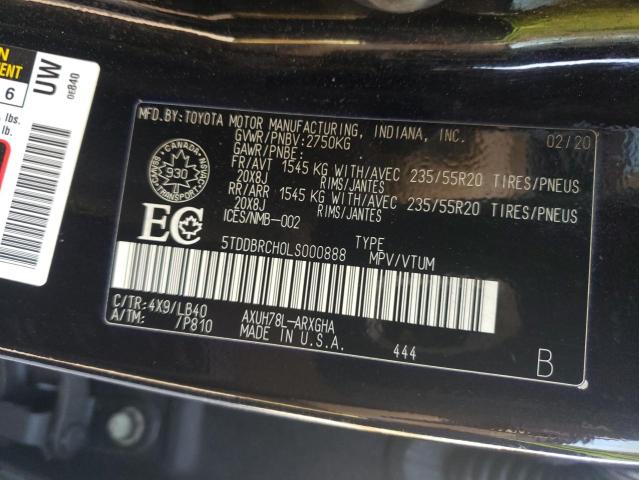 2020 TOYOTA HIGHLANDER - 5TDDBRCH0LS000888