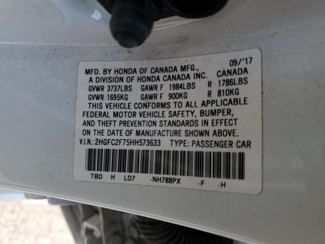 2017 HONDA CIVIC EX 2HGFC2F75HH573633