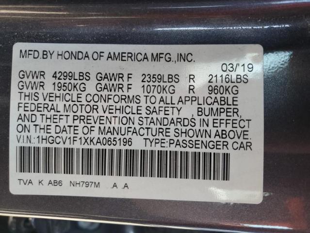 2019 HONDA ACCORD LX - 1HGCV1F1XKA065196