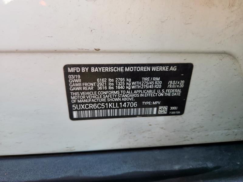 2019 BMW X5 XDRIVE4 5UXCR6C51KLL14706