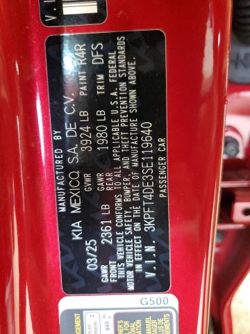 2025 KIA K4 LX 3KPFT4DE3SE119640