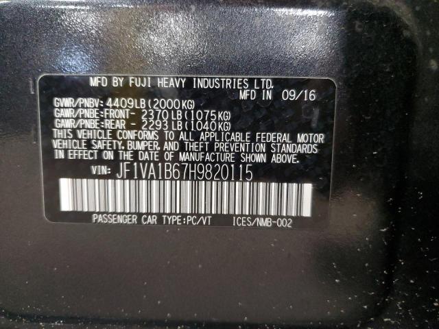 2017 SUBARU WRX JF1VA1B67H9820115