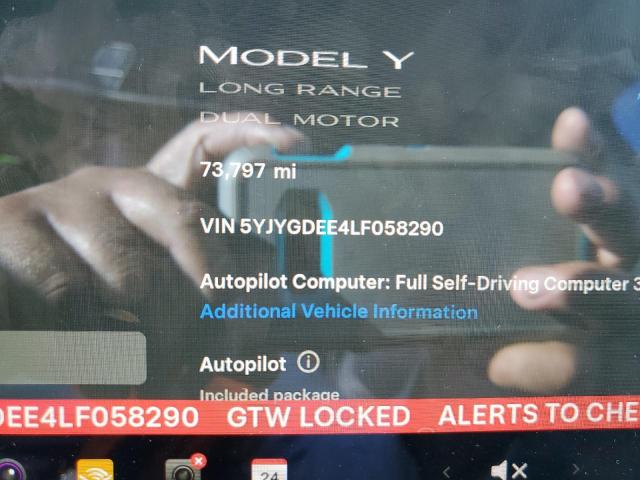 2020 TESLA MODEL Y 5YJYGDEE4LF058290