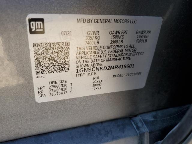 2021 CHEVROLET TAHOE C1500 LT 1GNSCNKD2MR418601