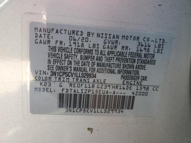 2020 NISSAN KICKS SV 3N1CP5CV1LL529934