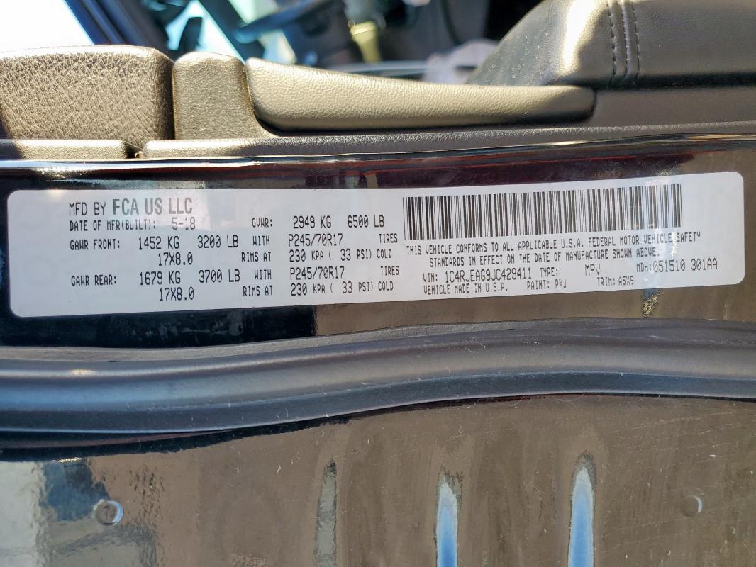 2018 JEEP GRAND CHER 1C4RJEAG9JC429411