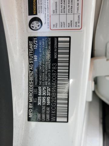 2022 MERCEDES-BENZ EQS SEDAN W1KCG2DB9NA008783