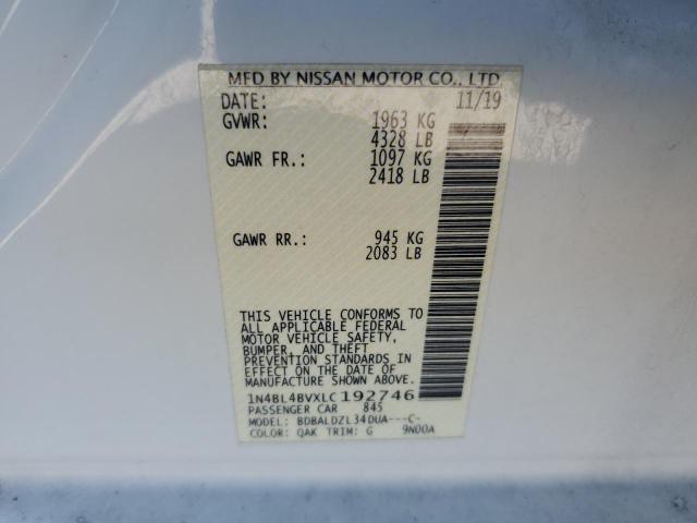 2020 NISSAN ALTIMA S 1N4BL4BVXLC192746