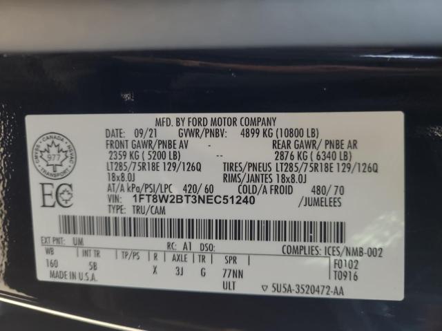 2022 FORD F250 SUPER 1FT8W2BT3NEC51240
