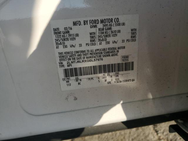 2016 LINCOLN MKX RESERV - 2LMTJ6LRXGBL57976