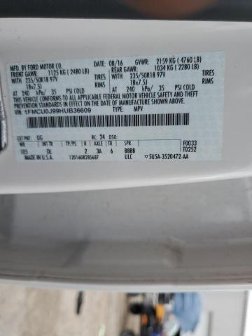 2017 FORD ESCAPE TIT - 1FMCU0J99HUB36609