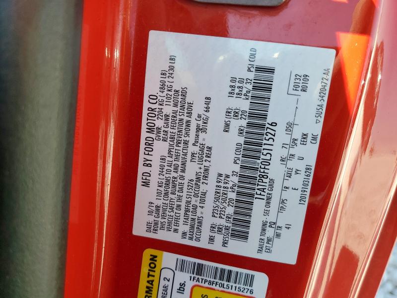 2020 FORD MUSTANG GT - 1FATP8FF0L5115276