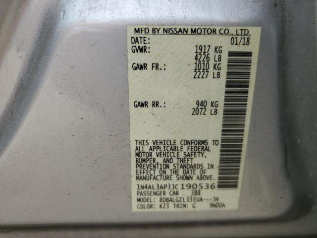 2018 NISSAN ALTIMA 2.5 - 1N4AL3AP3JC190536