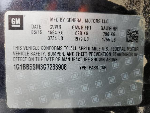 2016 CHEVROLET CRUZE LS 1G1BB5SM3G7283908