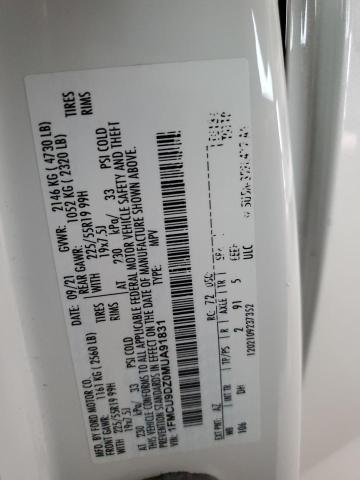 2021 FORD ESCAPE TITANIUM 1FMCU9DZ0MUA91831