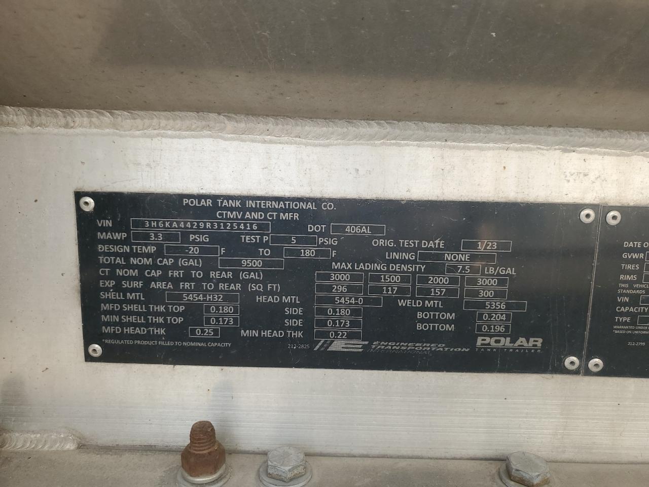 Lot #3282505871 2024 POLAR TRAILER