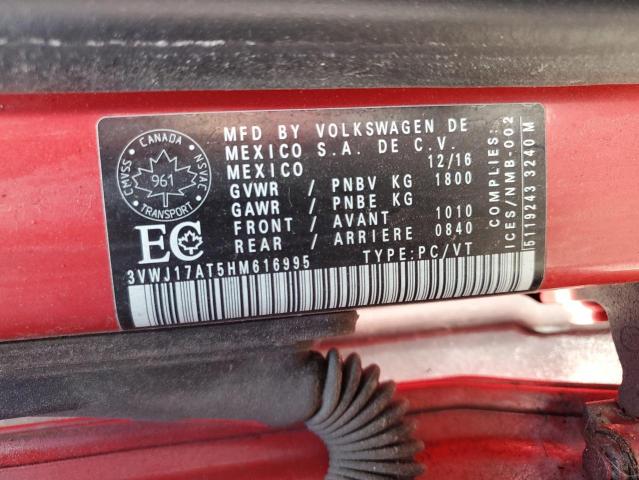 2017 VOLKSWAGEN BEETLE SE 3VWJ17AT5HM616995