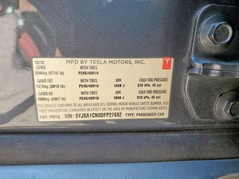 2013 TESLA MODEL S - 5YJSA1CN0DFP27682