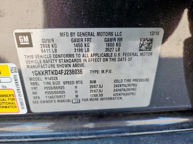 2015 GMC ACADIA DEN 1GKKRTKD4FJ238036