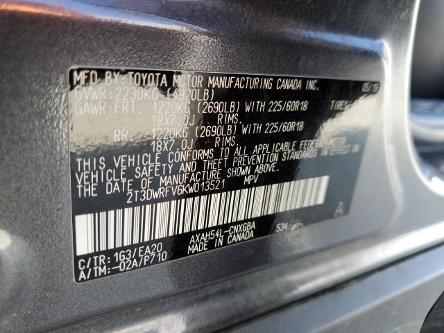 2019 TOYOTA RAV4 LIMIT 2T3DWRFV6KW013521