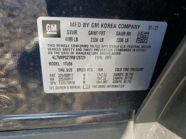 2021 CHEVROLET TRAILBLAZER LT KL79MPS27MB129721