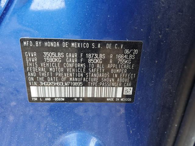 2020 HONDA FIT SPORT 3HGGK5H60LM719895