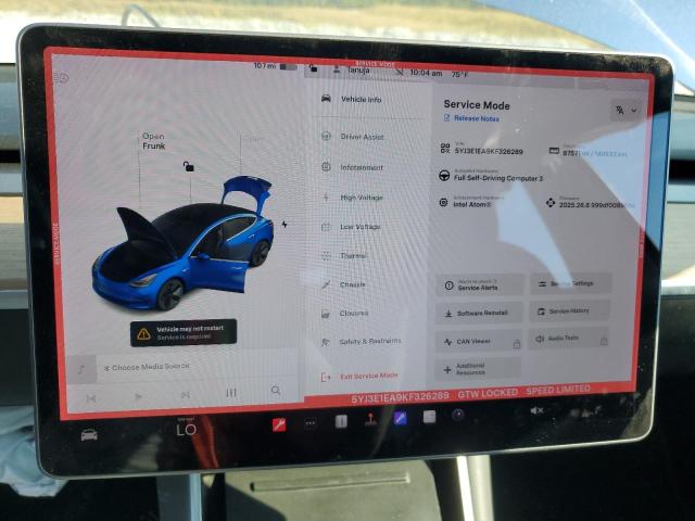 2019 TESLA MODEL 3 - 5YJ3E1EA9KF326289