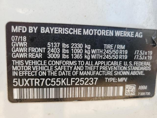 2019 BMW X3 SDRIVE30I 5UXTR7C55KLF25237