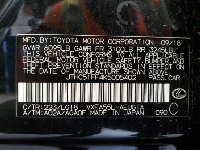 2019 LEXUS LS 500 BAS JTHC51FF4K5005402