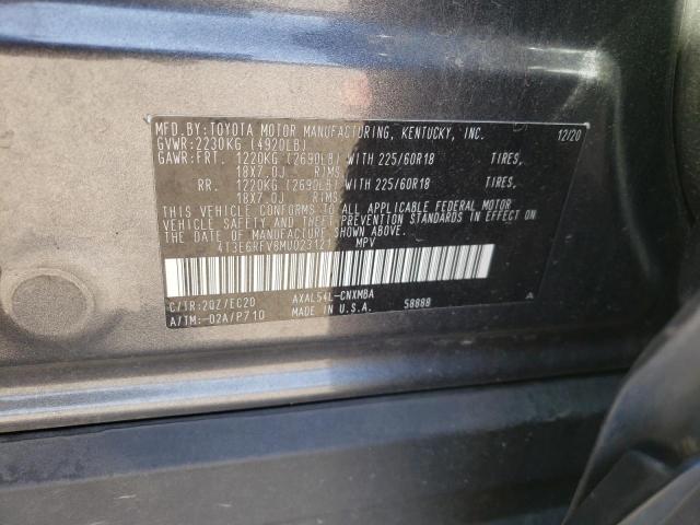 2021 TOYOTA RAV4 XSE 4T3E6RFV8MU023121