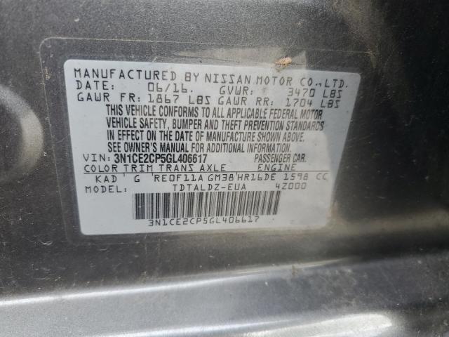 2016 NISSAN VERSA NOTE S 3N1CE2CP5GL406617