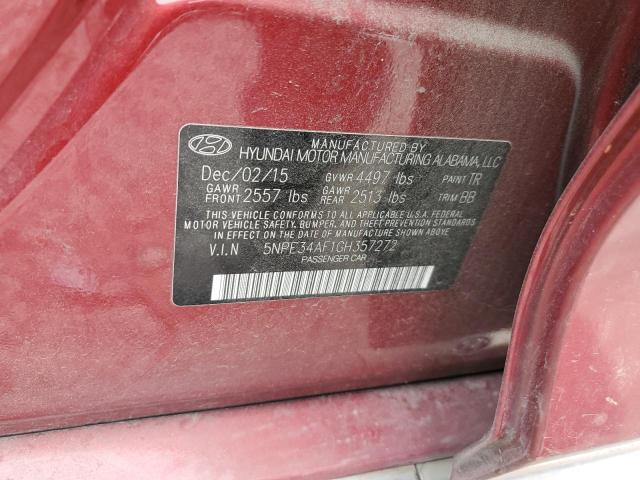 2016 HYUNDAI SONATA SPO 5NPE34AF1GH357272