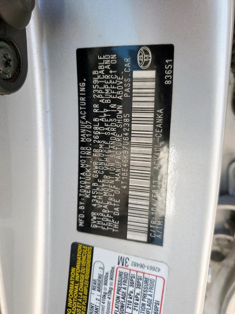 2007 TOYOTA CAMRY CE #3296384648