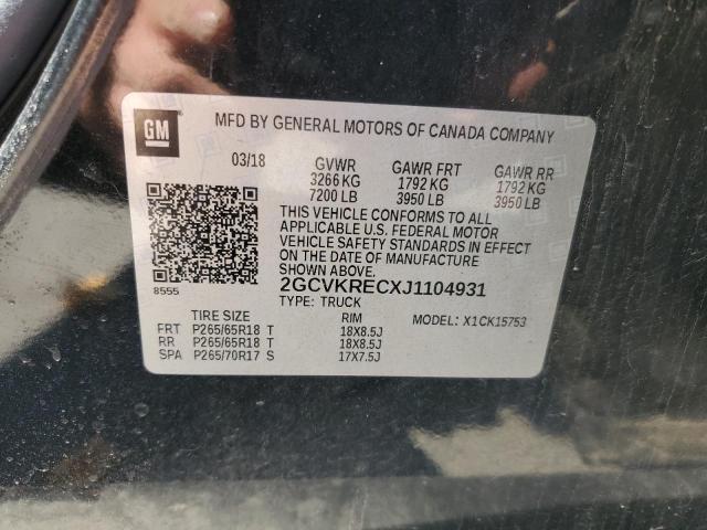 2018 CHEVROLET SILVERADO 2GCVKRECXJ1104931