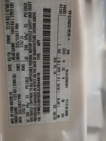 2018 FORD ESCAPE SEL - 1FMCU9HD5JUB94818