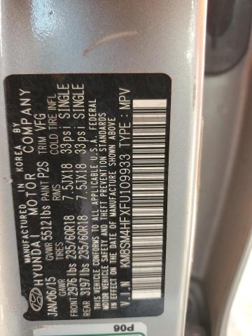 2015 HYUNDAI SANTA FE G KM8SM4HFXFU109933