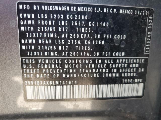 2020 VOLKSWAGEN TIGUAN S 3VV1B7AX6LM141614