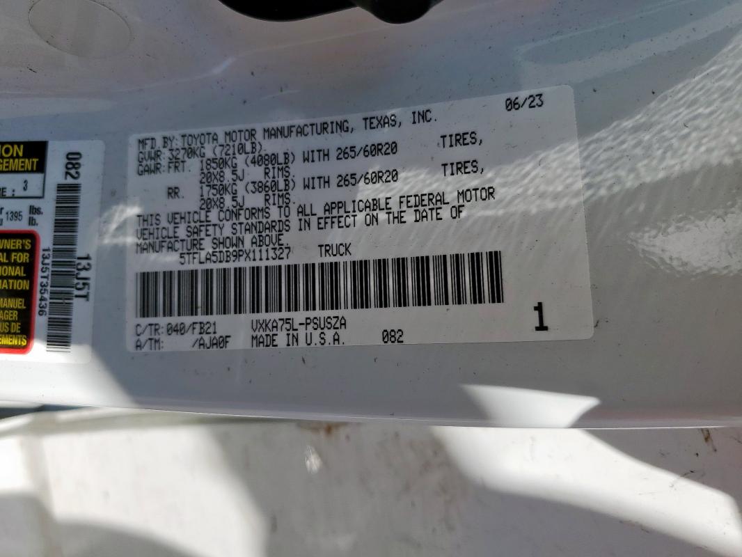 2023 TOYOTA TUNDRA CRE - 5TFLA5DB9PX111327