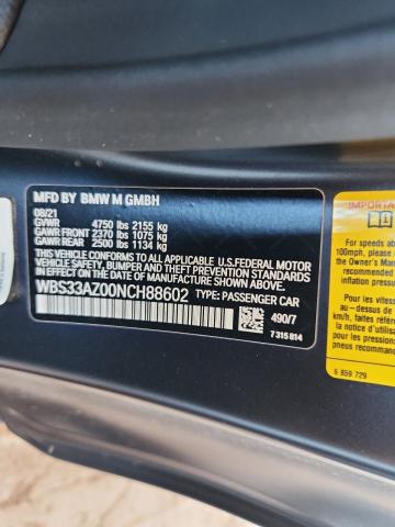 2022 BMW M4 COMPETI WBS33AZ00NCH88602