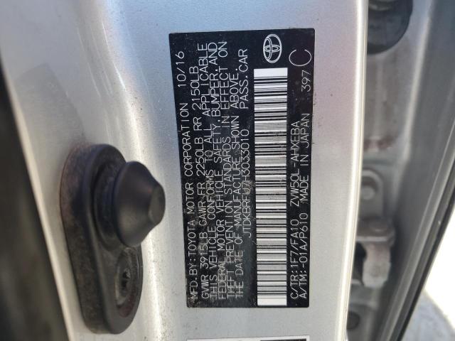 2017 TOYOTA PRIUS JTDKBRFU7H3033010