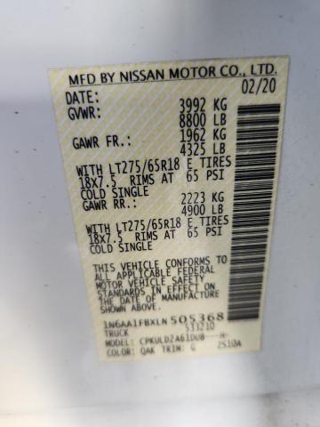 2020 NISSAN TITAN XD SV 1N6AA1FBXLN505368