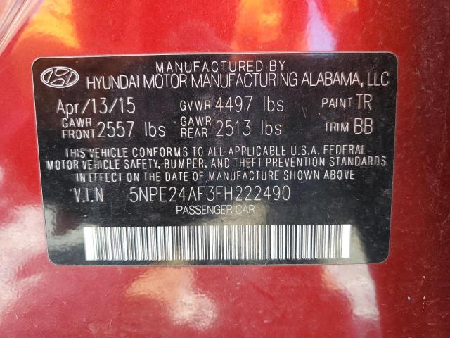 2015 HYUNDAI SONATA SE - 5NPE24AF3FH222490