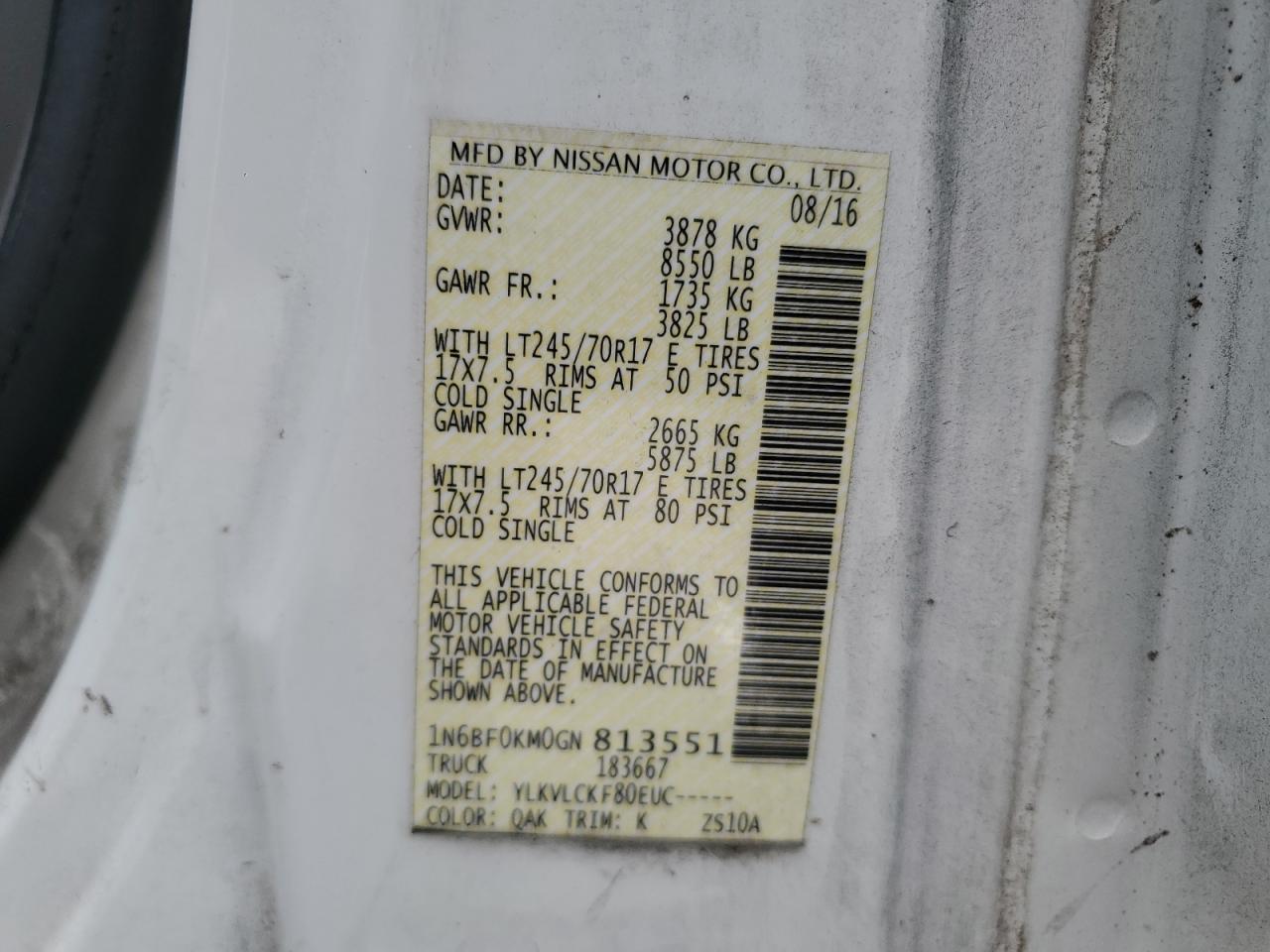 NISSAN NV1500 1500 S