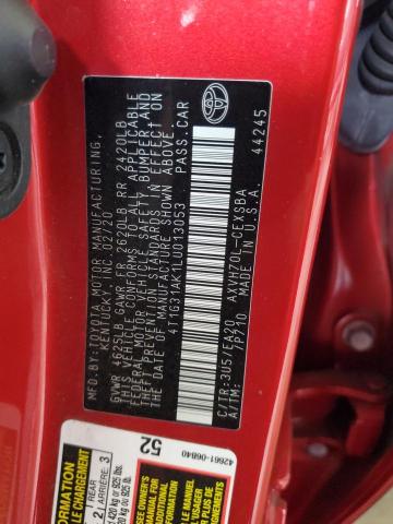 2020 TOYOTA CAMRY SE 4T1G31AK1LU013053