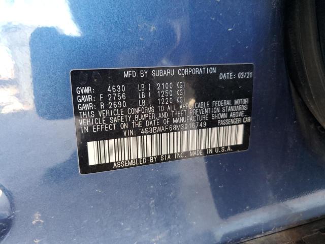 2021 SUBARU LEGACY PREMIUM 4S3BWAF68M3016749