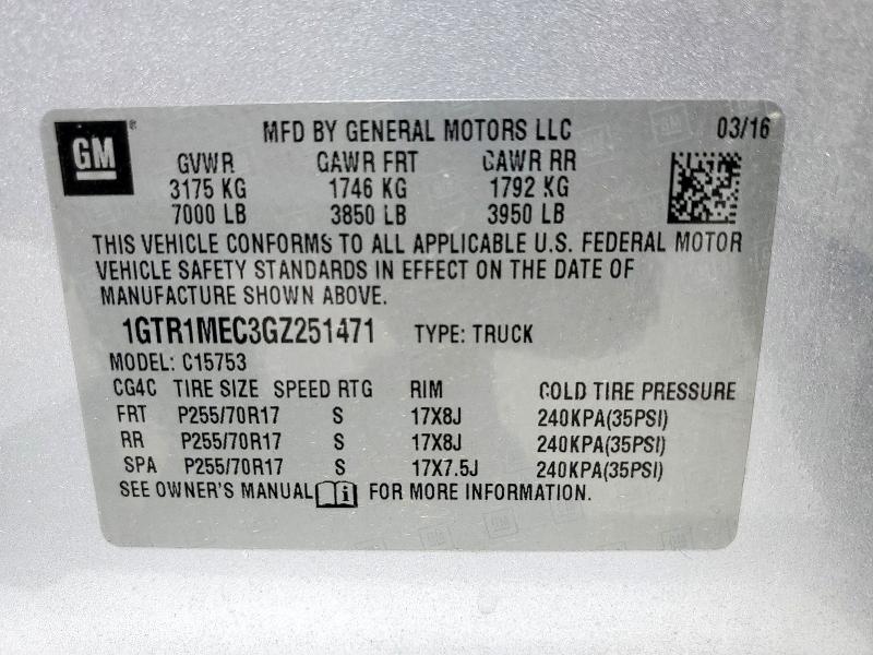 2016 GMC SIERRA C1500 SLE 1GTR1MEC3GZ251471